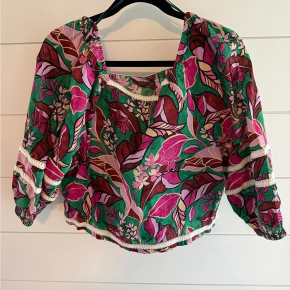 Cynthia Rowley Floral Wide Leg Pants & Top Set, Size Medium - Picture 6 of 14